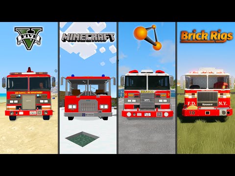 GTA 5 Fire Truck vs Minecraft vs Brick Rigs vs BeamNG - which is best?