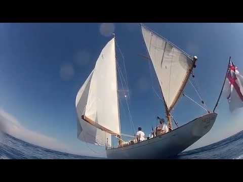 Underwater filming of the S&S Yawl Skylark under sail