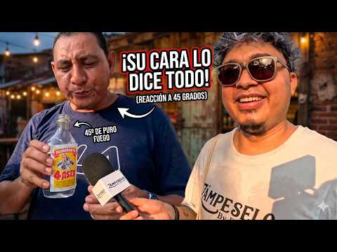 Su cara lo dijo TODO 🤣 Probando aguardiente de 45°