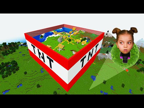 Village inside a giant TNT???? - I have to save all the villagers in Minecraft