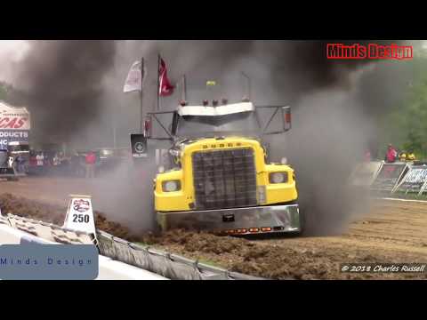Nationals! PPL Tractor-Semi Pulls! 2018 Watson Diesel Michigan Video