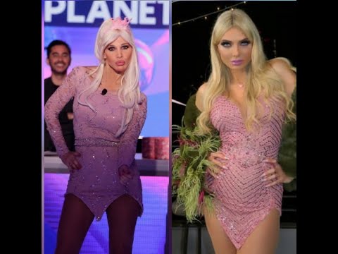 Bonita Saade as Myriam Klink with Pierre rabbat at mtv بونيتا سعادة تقليد ميريام كلينك