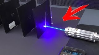 Power Laser vs 5 CD Cases in a Row!!! 10 000 Watt!!
