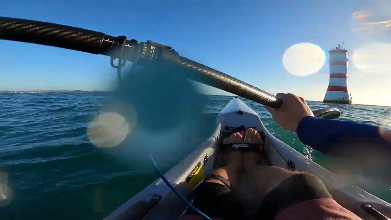 V7 surfski - Paddling around Rangitoto Lighthouse / Rangitoto Beacon