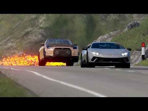 Nissan GT-R ALPHA Queen 3300bhp vs Lamborghini Huracan Performante UGR Stage X 2043whp at Highlands
