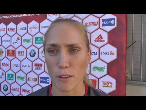 Janice Cayman after first ever Belgian qualification for UEFA Women's Euro on 19.09.2016