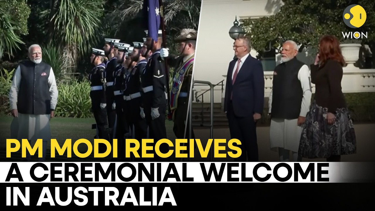 PM MODI LIVE: PM Modi Receives Grand Ceremonial Welcome In Australia, Historic Visit Begins