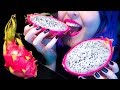 ASMR Crunchy Exotic Dragon Fruit Pitaya Relaxing Eating Sounds No Talking V