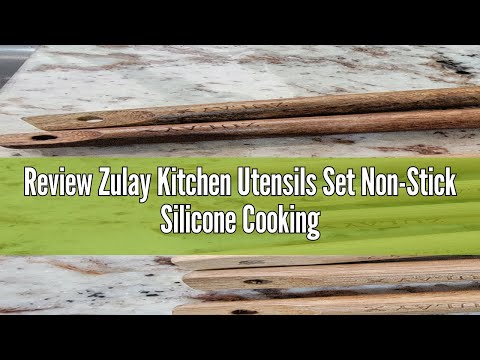 Review Zulay Kitchen Utensils Set Non-Stick Silicone Cooking Utensils Set with Authentic Acacia Wood