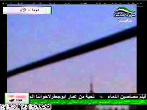 تقرير تلفزيوني يعرض مشاهد من القصف على مدينة دوما في ريف دمشق