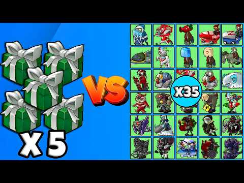 5 Plants Box Fusion vs All Zombies x35 - PVZ Fusion