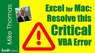How to Fix “Variable uses an Automation type not supported" Error in VBA Editor in Excel for Mac