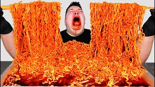 EXTREME SPICIEST FIRE FRIED KOREAN NOODLE CHALLENGE 매운 국수 챌린지 • PALDO FUN & YUM • Mukbang & Recipe