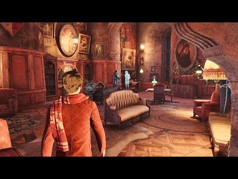 Hogwarts Legacy Gryfindor Commonroom at night ASMR 4K