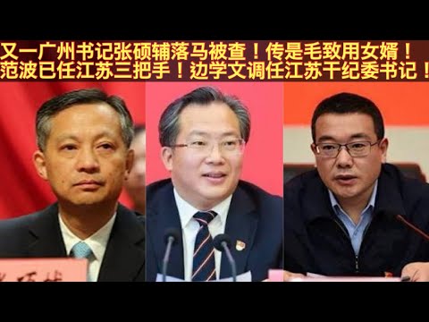 又一广州书记张硕辅落马被查！传张乃毛致用女婿！张硕辅被查是被易练红、胡衡华、马兴瑞给供出？何立峰小弟范波已任江苏三把手！即将交出苏州书记的宝座！李鸿忠人马边学文任江苏纪委书记！。