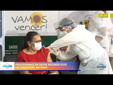 Profissionais da saúde recebem doses da Coronavac no Piauí em solenidade estadual 19 01 2021