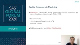 Download the video "Spatial Econometric Modeling for Big Data Using SAS Econometrics"