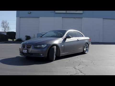 BMW 335i Convertible Color Change Wrap 3m 2080 Satin Dark Grey Vinyl