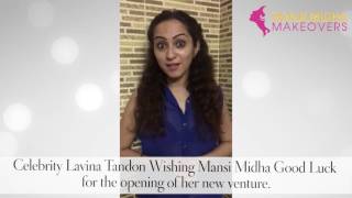 Celebrity Lavina Tandon wishing Mansi Midha Good Luck for the Opening of her new venture. video