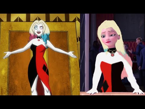 Harley fricken quin is BACK!! glowing up elsa from frozen 1, 2 or 3 disney dress up
