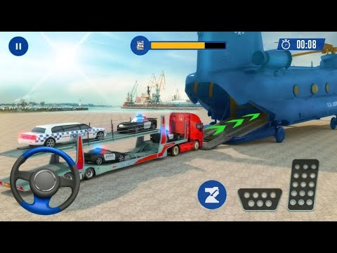 US Police Multi Level Car Transporter Truck 2020 | Truck Simulator Game | Android Gameplay