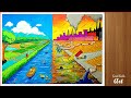Save environment save nature drawing || poster chart making on stop pollution save earth - (Hard)