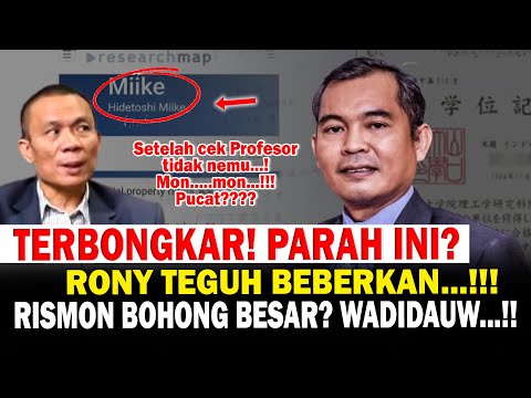 Terbongkar! Rony Teguh Beberkan Ternyata Rismon Bohong Punya Paten Syarat Lulus Doktor Yamaguchi?