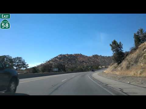 CA-58, East, Leaving Bakersfield ft. Tehachapi Pass and Tehachapi Pass Wind Farm