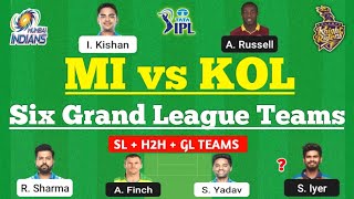 MI vs KKR Dream11 Team | MI vs KKR Grand League Team | MI vs KOL 2022 | MI vs KKR Dream11 Today