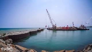 preview picture of video 'Port Washington, WI. Timelapse Breakwater Repair'