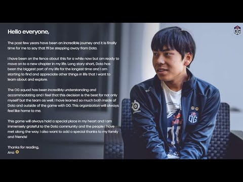 "OG Ana retirement and tribute video" Dota 2 humble god