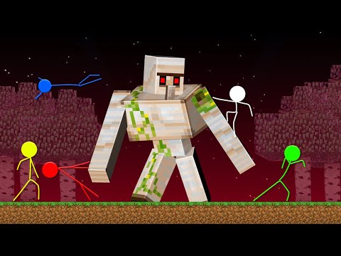 Stickman VS Minecraft: Mutant Golem Attack - AVM Shorts Animation