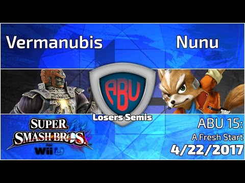 ABU 15: Vermanubis (Ganondorf) vs. Nunu (Fox)  - SSB4 Singles Losers Semis