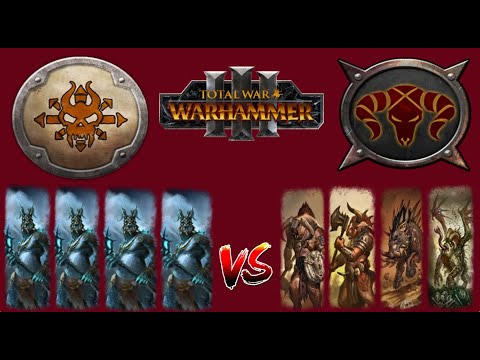 Troll wall vs Bull parade | Norsca vs Beastmen - Warhammer 3 Domination