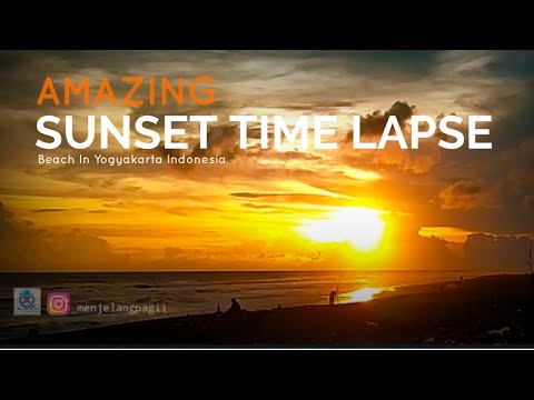 AMAZING - Sunset Time Lapse Music Beach in Yogyakarta Indonesia