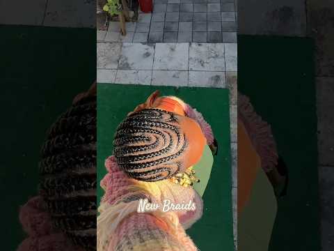 NEW BRAIDS FOR VACATION! Feed in braids with beads #feedinbraids #cornrowstyles