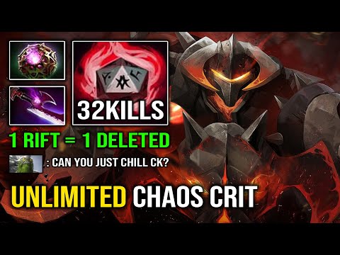 WTF Unlimited Crit Lifesteal 1 Shot Chaos Knight with OC Insane Hit Like a Truck Dota 2