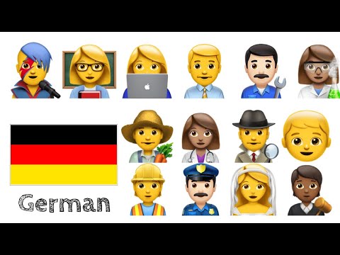 Learn German:  Professions in German + Emoji  + 50 phrases + Translation in the subtitles