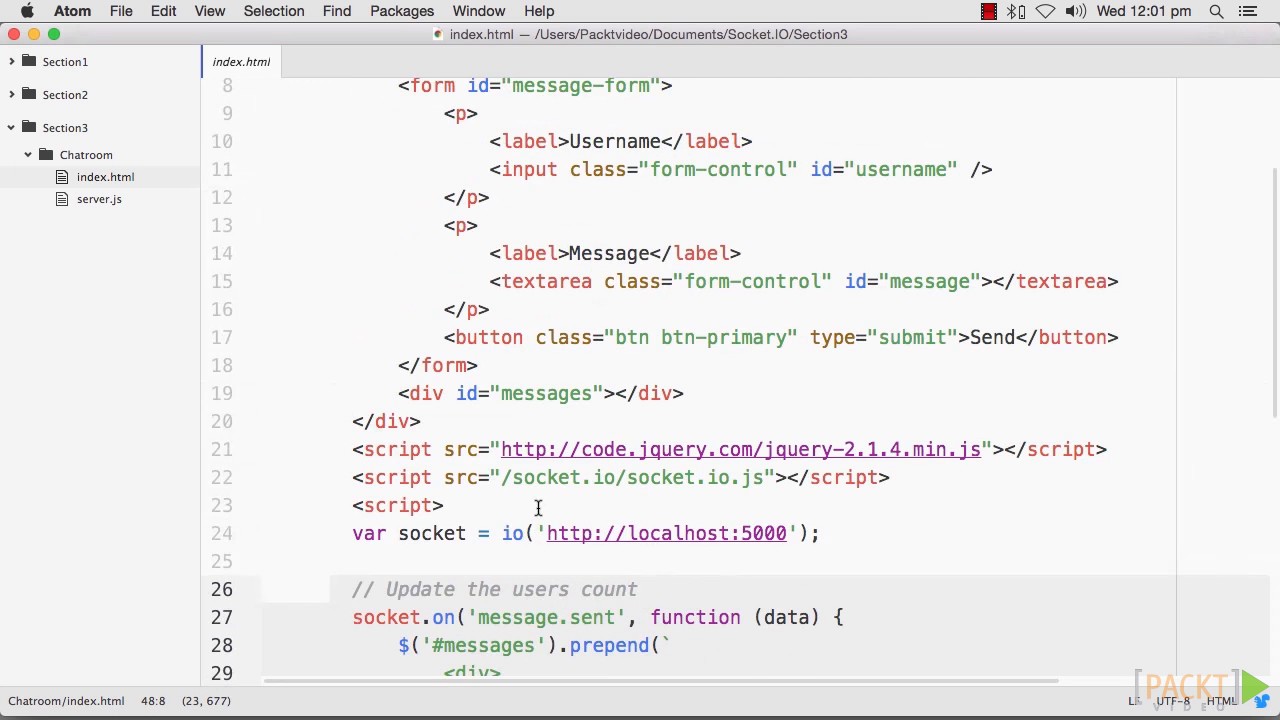 Socket.IO Solutions : Creating a Simple Chat Room | packtpub.com