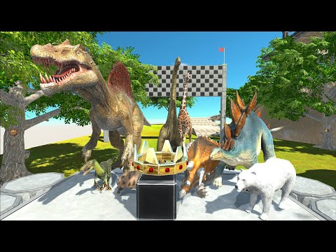 GIANT PUNCH SPEED RACE ALL DINOSAURS VS ANIMALS - Animal Revolt Battle Simulator