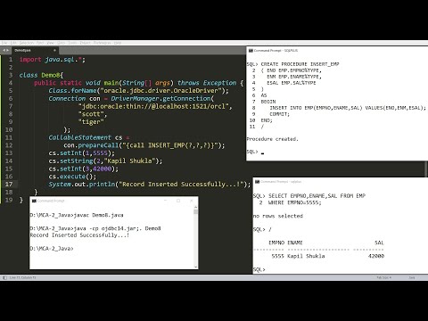 Java Jdbc Insert Update Delete In Oracle Using Procedure Calling From Java Callable Statement