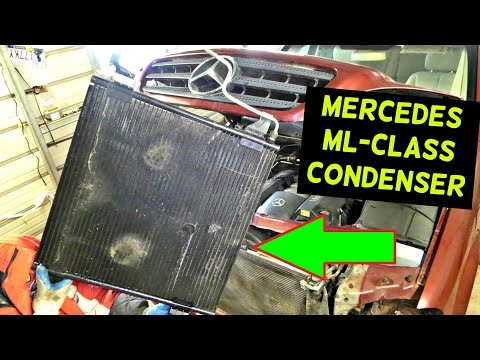 MERCEDES W163 A/C CONDENSER REPLACEMENT REMOVAL ML320 ML430 ML500 ML350 ML230 ML270