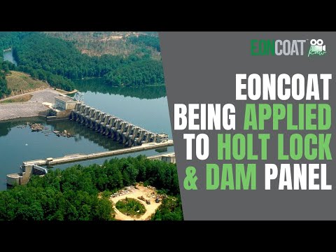 EonCoat being applied to Holt Lock & Dam Panels in Tuscaloosa, Alabama before Installation