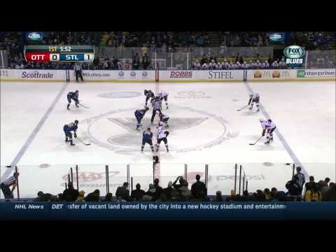 Brenden Morrow tic tac toe tip in goal 1-0 Ottawa Senators vs St. Louis Blues  2/4/14 NHL Hockey.