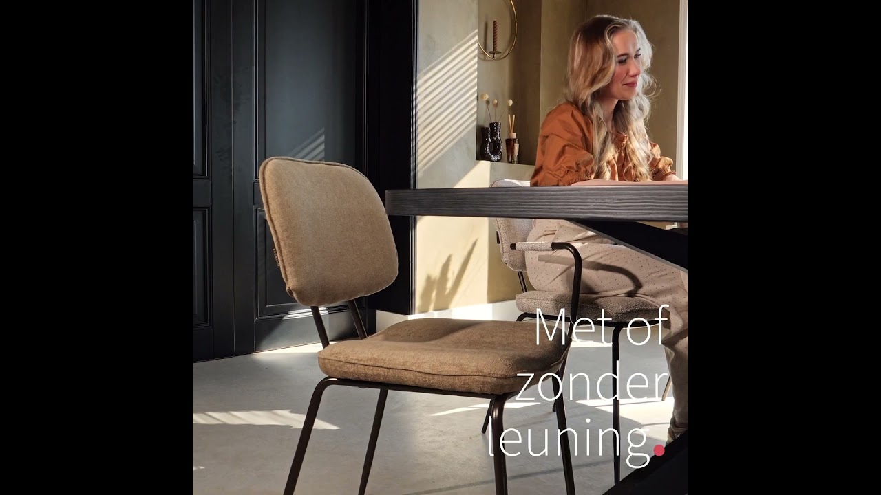 Velvet eetkamerstoel Jethro taupe