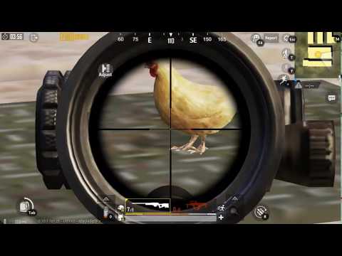 A chicken on top of crates in PUBG MOBILE Training mode
