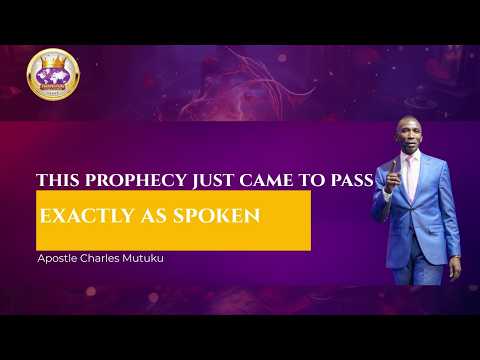 This Prophecy Just Came to Pass.... Exactly as Spoken | World Prophecy