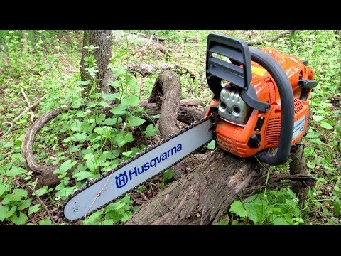 Видео Бензопила HUSQVARNA 440E распаковка, в работе
