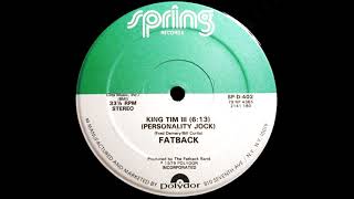 The Fatback Band - King Tim III (Personality Jock) (1979 Instrumental Rip)
