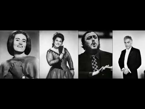 J. Sutherland, M. Horne, L. Pavarotti & R. Bonynge Speaking Voices In A Vintage Audio Recording